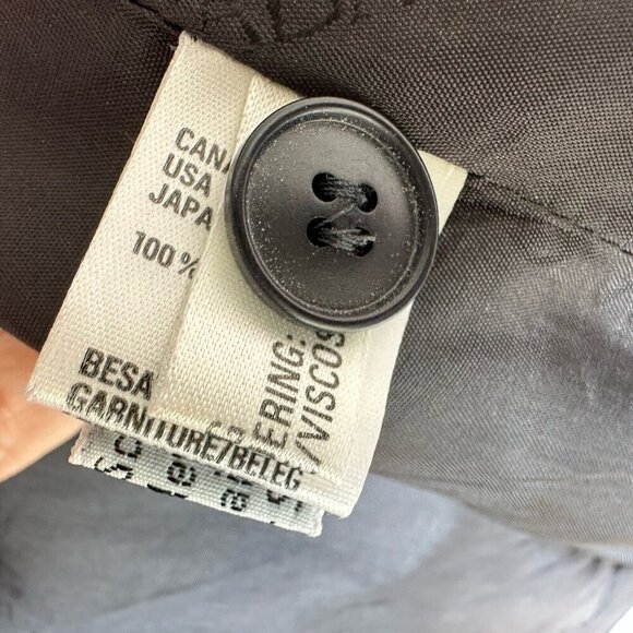 Vintage Escada Midi Skirt A-line Wool Charcoal Gray Leather Trim Size 38 EUC - Picture 8 of 13